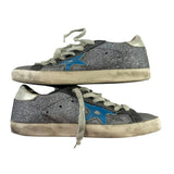 *Golden Goose Superstar Glitter Leather Star & Toe Hidden Lift Platform Sneakers, Size 37