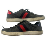 *Gucci Ace Supreme GG Canvas & Leather Trim Lace-Up Low-Top Sneakers w/Box, Size 7.5