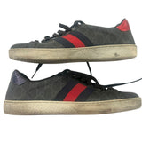 *Gucci Ace Supreme GG Canvas & Leather Trim Lace-Up Low-Top Sneakers w/Box, Size 7.5