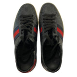 *Gucci Ace Supreme GG Canvas & Leather Trim Lace-Up Low-Top Sneakers w/Box, Size 7.5