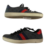 *Gucci Ace Supreme GG Canvas & Leather Trim Lace-Up Low-Top Sneakers w/Box, Size 7.5