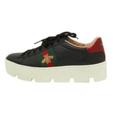 *Gucci Ace Embroidered Bee Leather Lace-Up Low-Top Platform Sneakers w/Box, Size 39
