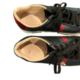 *Gucci Ace Embroidered Bee Leather Lace-Up Low-Top Platform Sneakers w/Box, Size 39