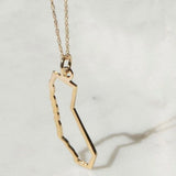 ^Maya Brenner 14k Gold California State Outline Charm Pendent 16" Necklace w/Box