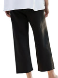 *Frank & Eileen Catherine Favorite Cotton Triple Fleece Pull-On Raw Hem Cropped Pants, Size XS