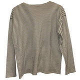 *Kule The Boyfriend Smiley Face Cotton Jersey Stripe Long Sleeve Crew Neck Tee, Size S