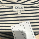 *Kule The Boyfriend Smiley Face Cotton Jersey Stripe Long Sleeve Crew Neck Tee, Size S