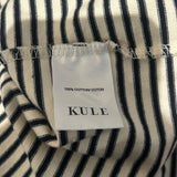 *Kule The Boyfriend Smiley Face Cotton Jersey Stripe Long Sleeve Crew Neck Tee, Size S