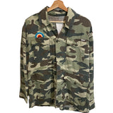*Mother The Loose Veteran Camo Rainbow Patch Pockets Shirt Jacket, Size S