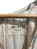 *NWT Mirth Silver Lake Cotton Stripe Short Sleeve Deep V O-Ring Midi Dress, Size S