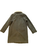 *A.P.C. Boreale Cotton Moleskin Shearling Collar Button Storm Flap Parka Coat, Size FR36=US4