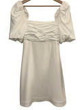*Cinq a Sept Odele Crepe Puff Sleeve Square Neck Open Back Mini Dress, Size 2