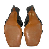 *FRAME Le Carlotta Leather Double Strap Curved Midsole Heeled Slide Sandals, Size 38.5