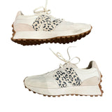 *New Balance 327 Suede & Nylon Off-White Cheetah Lace-Up Low-Top Sneakers, Size 8.5