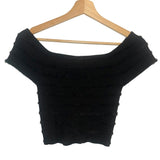 *NWT Osis Studio Clementine Cap Sleeve Wide V-Neck O-Ring Cropped Top, Size XS