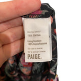 *Paige Paradis Silk Chiffon Floral Fllutter Sleeve V-Neck Ruffle Trim Smocked Waist Midi Dress, Size M