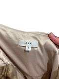 *A.L.C. Ari Satin Cala Cream Accordion Pleat Asymmetrical Hem Maxi Skirt, Size 2