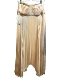 *A.L.C. Ari Satin Cala Cream Accordion Pleat Asymmetrical Hem Maxi Skirt, Size 2
