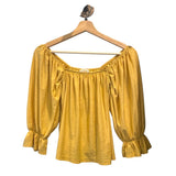 *Nation LTD Luca Cotton Jersey 3/4 Puff Sleeve Square Neck A-Line Tee Top, Size XS