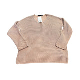 *Jenni Kayne Cotton Shaker Knit Chunky V-Neck Pullover Sweater, Size XS