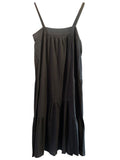 *Jenni Kayne Summer Cotton Seersucker Tank Square Neck Tiered Relaxed Midi Dress, Size S