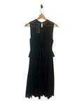 *Sandro Paris Mesh Cutout Sleeveless Crew Neck Peplum Midi Dress, Size