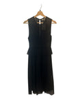 *Sandro Paris Mesh Cutout Sleeveless Crew Neck Peplum Midi Dress, Size