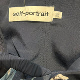 *Self-Portrait One Shoulder Star Long Sleeve Asymmetric Hem Blouse Top, Size 4