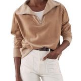 *Nili Lotan Bentley Cotton Blend Velour 1/4 Zip Pullover Sweatshirt, Size XL
