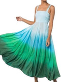 *S/W/F Tide Apron Ombre Tie Dye Square Neck Tank Maxi Dress, Size XS