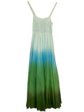 *S/W/F Tide Apron Ombre Tie Dye Square Neck Tank Maxi Dress, Size XS