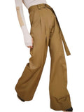 *Ulla Johnson Nico Cotton Canvas High-Rise Pleated Wide Leg Trousers Pants, Size 10
