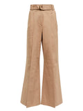 *Ulla Johnson Nico Cotton Canvas High-Rise Pleated Wide Leg Trousers Pants, Size 10