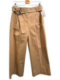 *Ulla Johnson Nico Cotton Canvas High-Rise Pleated Wide Leg Trousers Pants, Size 10