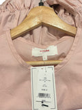 *NWT XiRENA Aurie Cotton Poplin Short Puff Sleeve Button--Up Round Neck Mini Dress, Size S