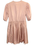 *NWT XiRENA Aurie Cotton Poplin Short Puff Sleeve Button--Up Round Neck Mini Dress, Size S