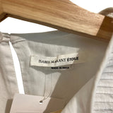 *Isabel Marant Etoile Rexton Cotton Pintuck Inset Łące Long Sleeve Crew Neck Top, Size FR 34=US 2
