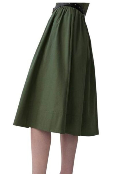 *Rika Studios Ophelia Cotton Poplin Pull-On Midi Skirt, Size XS