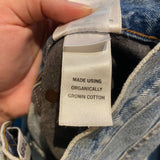 *AGOLDE 90's Pieced Pinch Waist Cotton & Recycled Leather High-Rise Ankle Jeans Pants, Size 26(2)