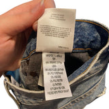 *AGOLDE 90's Pieced Pinch Waist Cotton & Recycled Leather High-Rise Ankle Jeans Pants, Size 26(2)