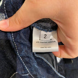 *Rachel Comey Revel Cotton Denim High Rise Wide Leg Asymmetrical Side Ruffle Cropped Pants, Size 2
