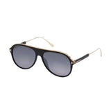 *Tom Ford Nicolai-2 TF624 01C Acetate Frame Smoke Mirrored Lens Pilot Aviator Sunglasses w/Case