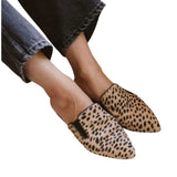 *Jenni Kayne Cheetah Pony Hair Pointed Toe Flat Mules, Size 40