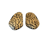 *Jenni Kayne Cheetah Pony Hair Pointed Toe Flat Mules, Size 40