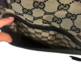 *VINTAGE Gucci GG Monogram Canvas & Leather Trim North-South Zip Top Dual Handle Tote Bag