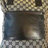 *VINTAGE Gucci GG Monogram Canvas & Leather Trim North-South Zip Top Dual Handle Tote Bag