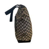 *VINTAGE Gucci GG Monogram Canvas & Leather Trim North-South Zip Top Dual Handle Tote Bag