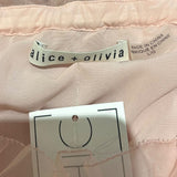 *Alice + Olivia Caprina Silk Georgette Off-the-Shoulder Long Sleeve Cropped Top, Size L