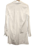 *Veronica Beard Saude Cotton Poplin Long Roll Sleeve Gold Button Popover Mini Shirt Dress, Size 0