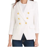 *Veronica Beard Empire Double Breasted Peak Lapel 3/4 Sleeve Dickey Blazer, Size 4